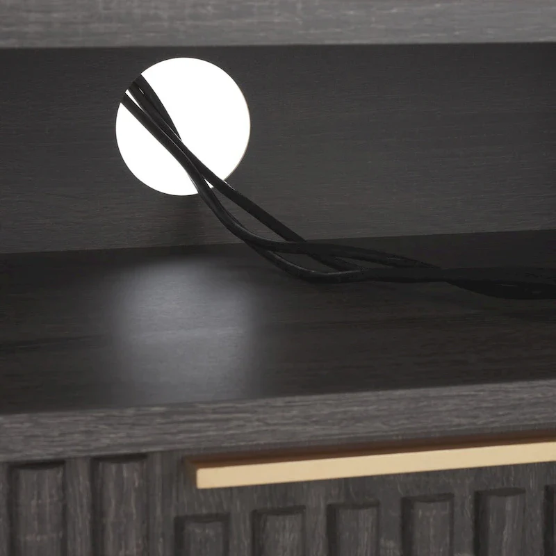 SAFAVIEH Alyse 2-Drawer 2-Shelf Entertainment Media Stand (Fits Up To 65  Flatscreen TV) - 60.4 In. x 15.6 In. x 24.8 In.