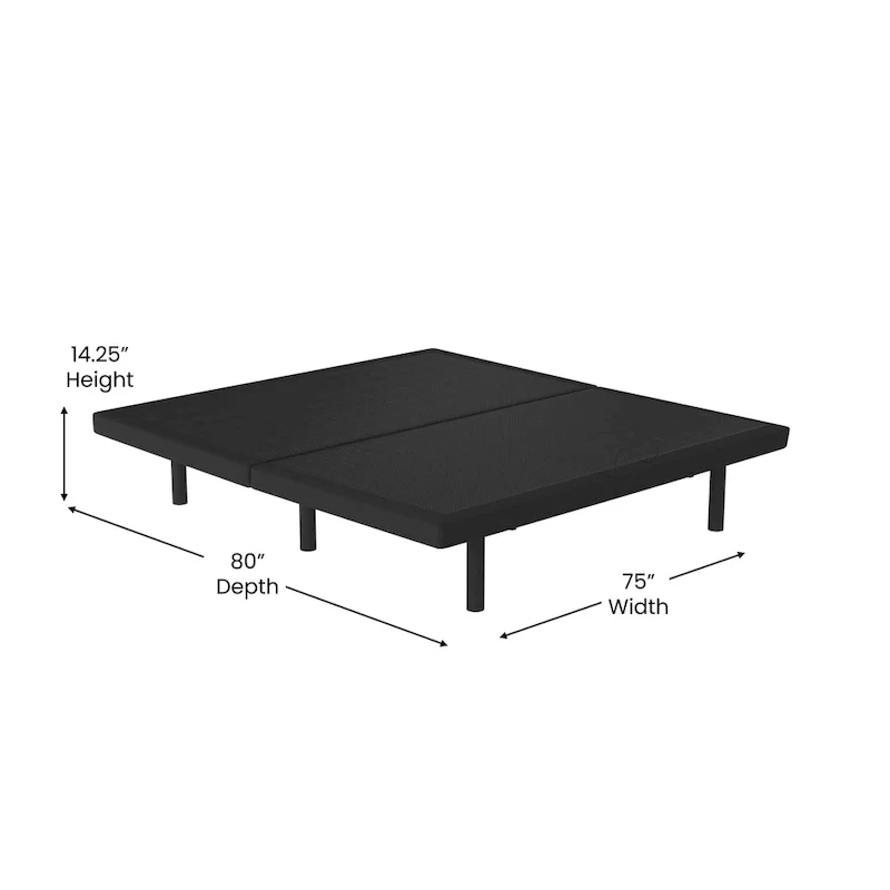 Anti-skid Upholstered Adjustable Bed Base with Wireless Remote