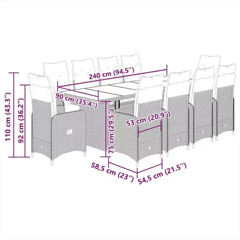 vidaXL Bistro Set Grey