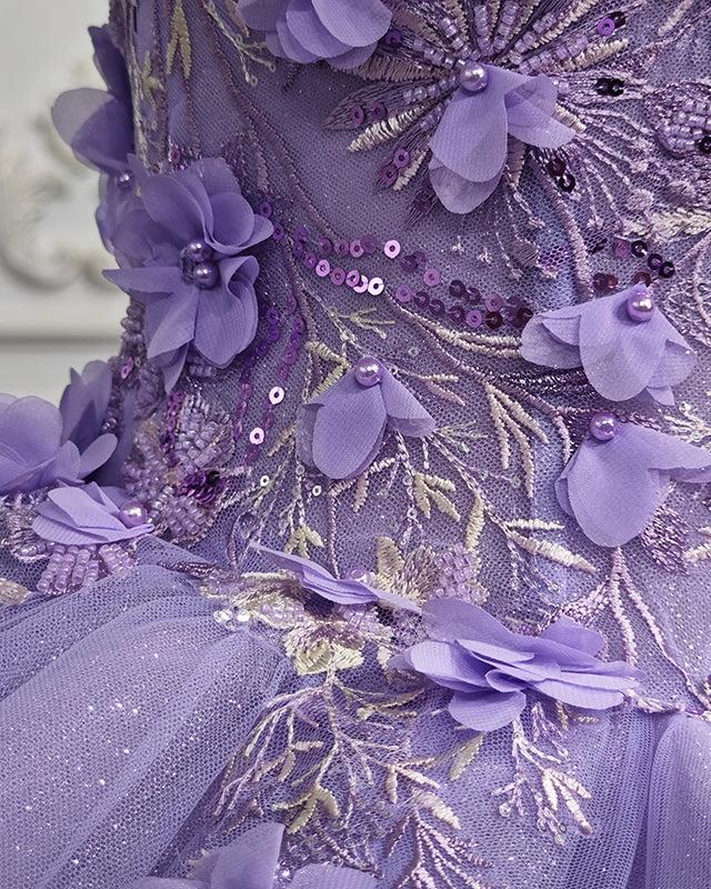 Romantic Sleeveless Beading Quinceanera Dresses with 3D Flower Appliques