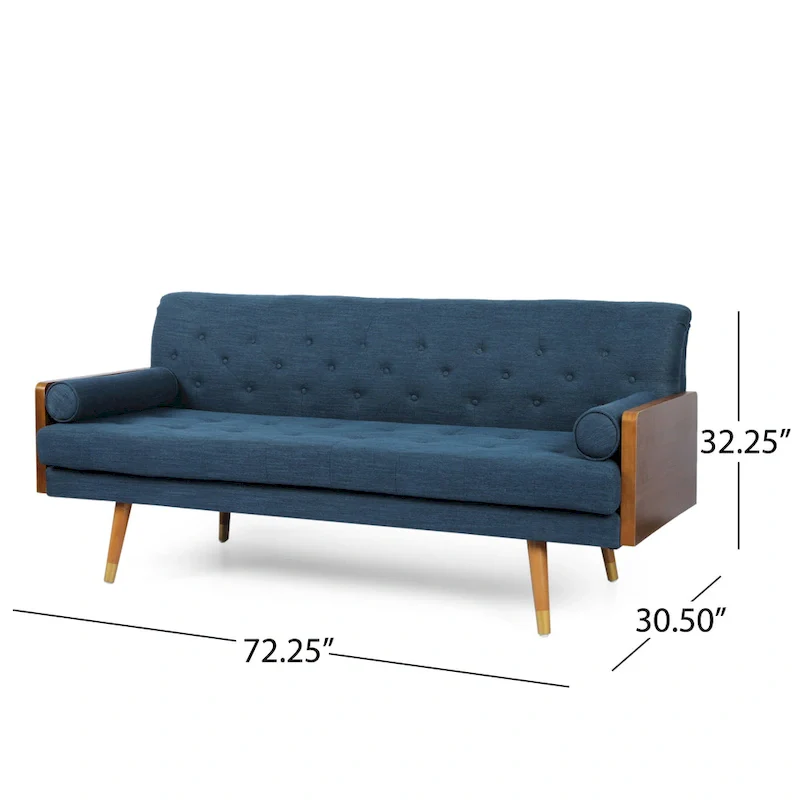 Jalon Mid-century Modern Tufted Fabric Sofa