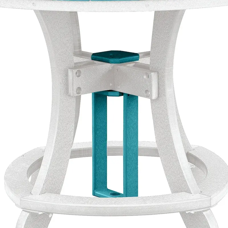 OS Home and Office Model Counter Height Round Table in Aruba Blue with White Base - N/A
