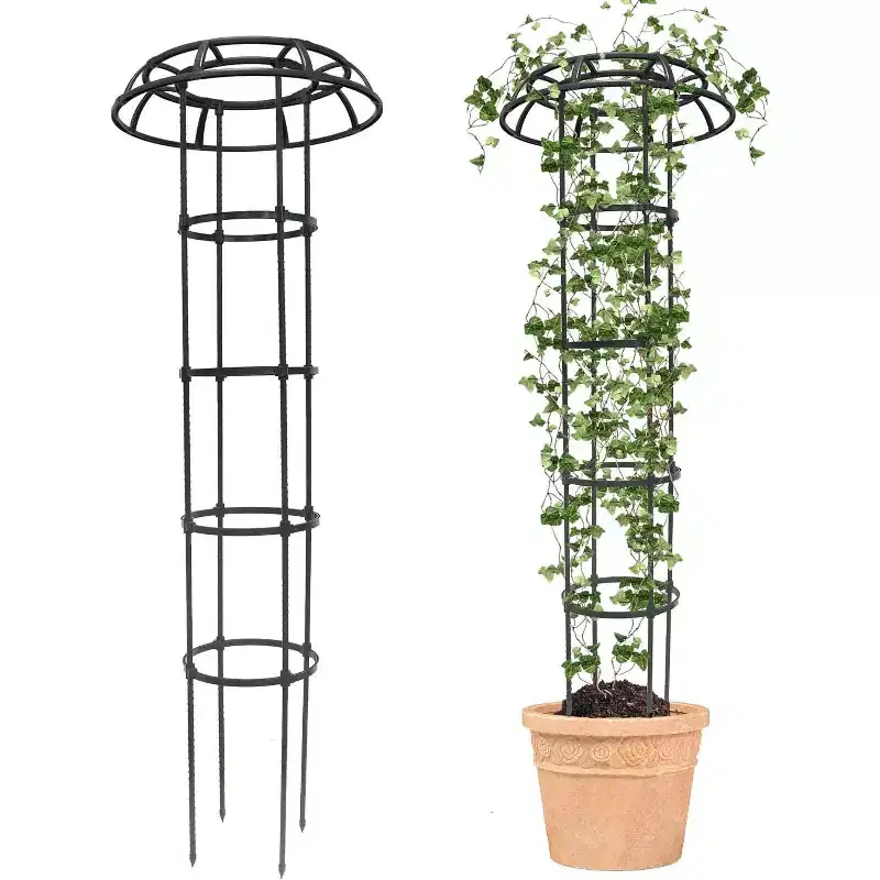 ACOINEL 65 Inch Mushroom Top Garden Trellis, Rustproof Metal Plant Support for Climbing Plants Indoor Outdoor 1 Pack