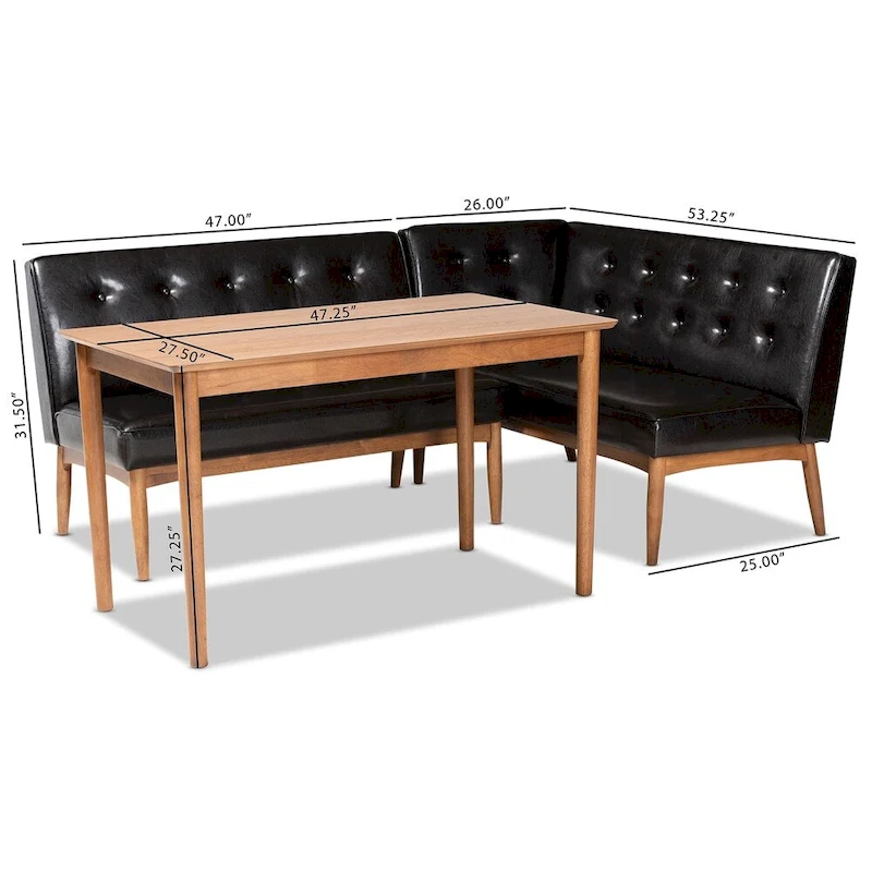 Carson Carrington Isaksbo 3-piece Dining Nook Set