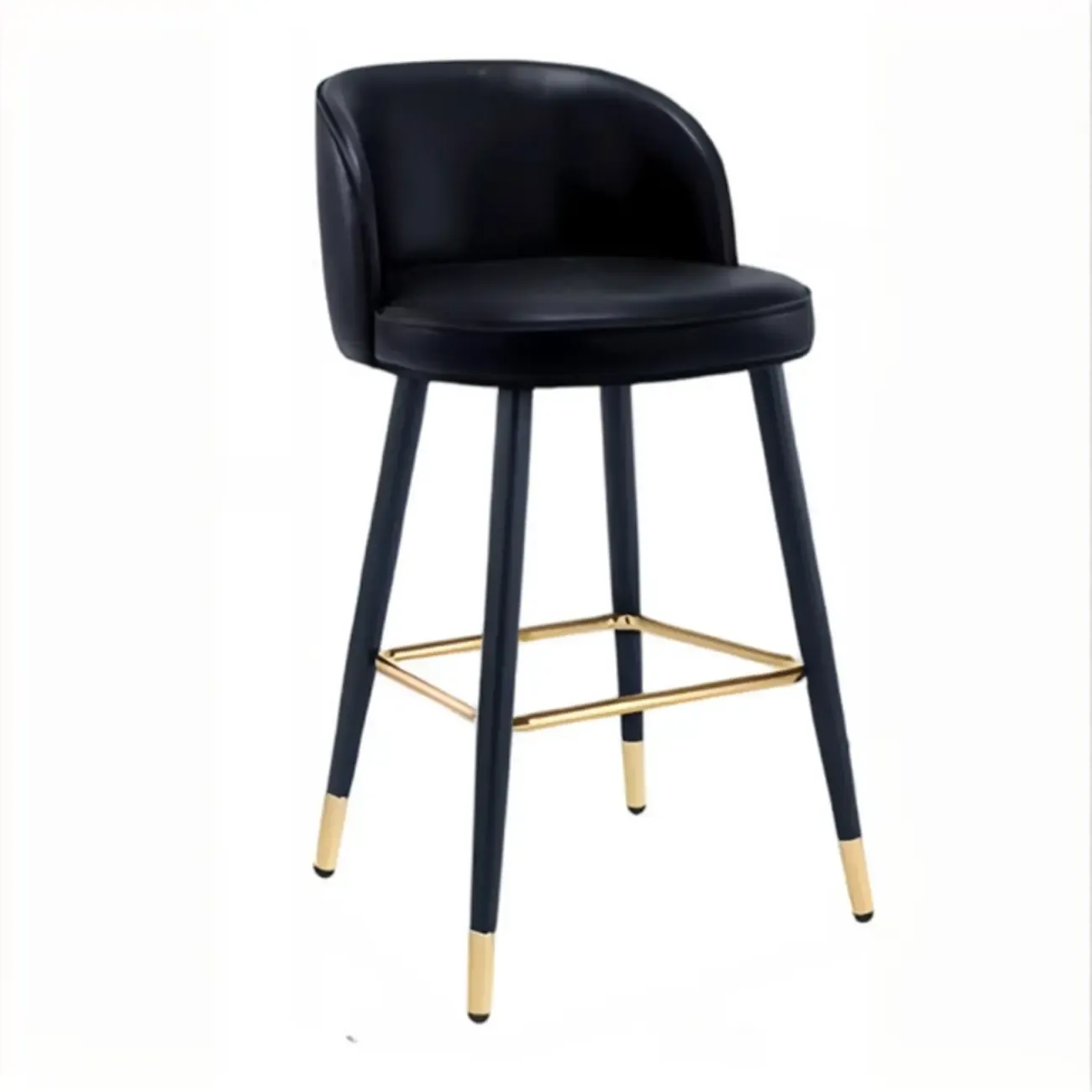 Counter Height Leather Bucket Glam Bar Stools
