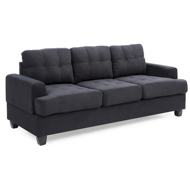 Sandridge 79 in. W Flared Arm Microfiber Straight Sofa - 34L x 79W x 36H