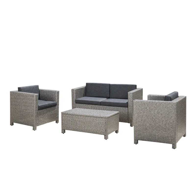 Puerta Outdoor 4-piece Patio Chat Set by Christopher Knight Home