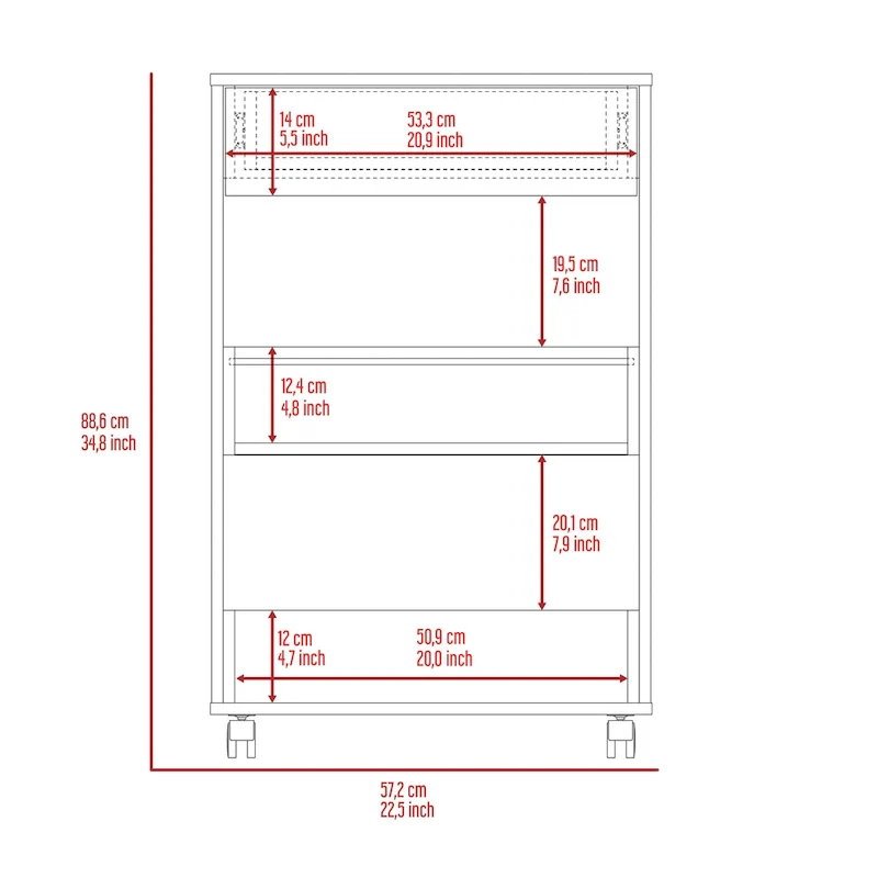 Gladiolus Kitchen Island, Two Cabinets, Three Open Shelves