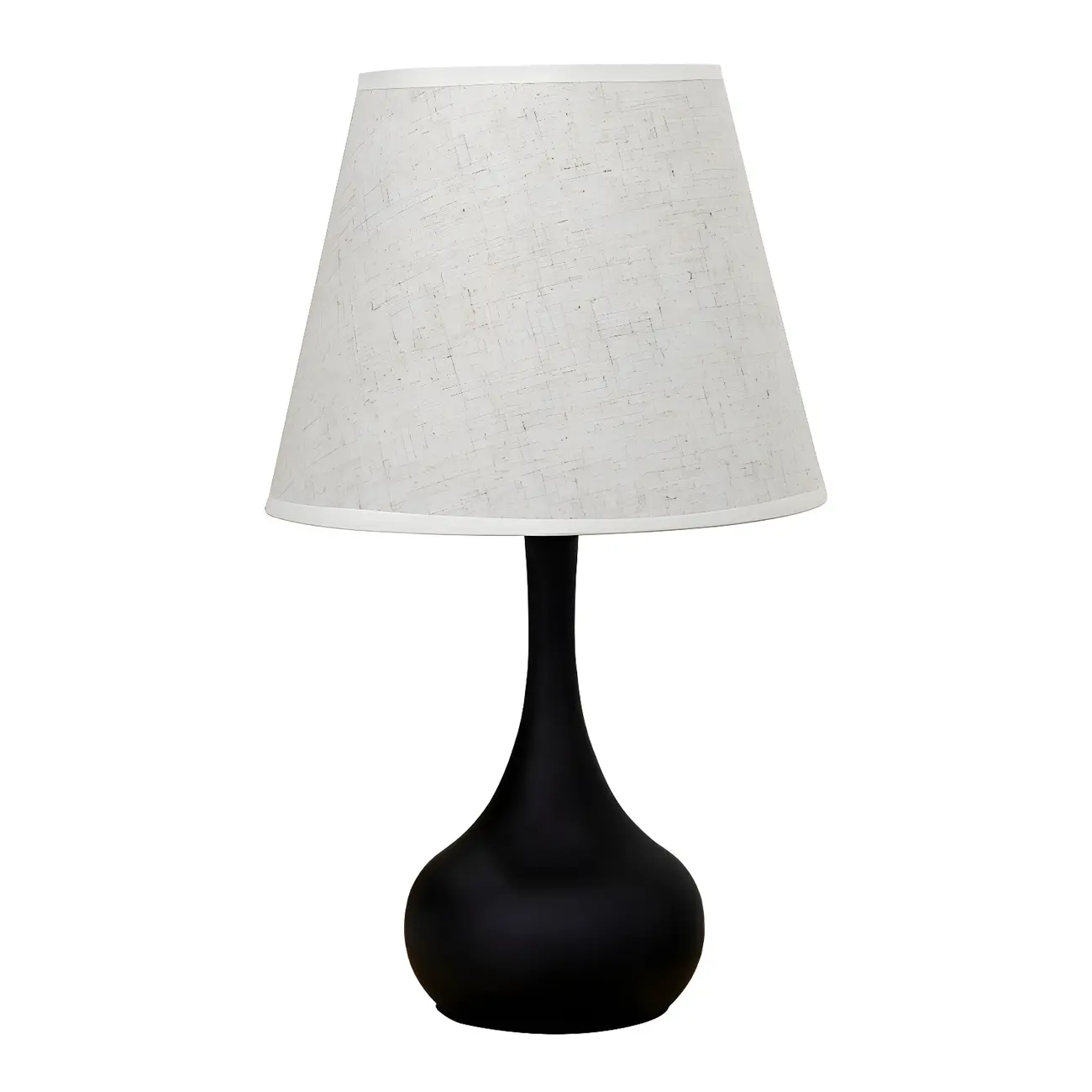 Bedside Elegant Black/White Metal Fabric Table Lamp