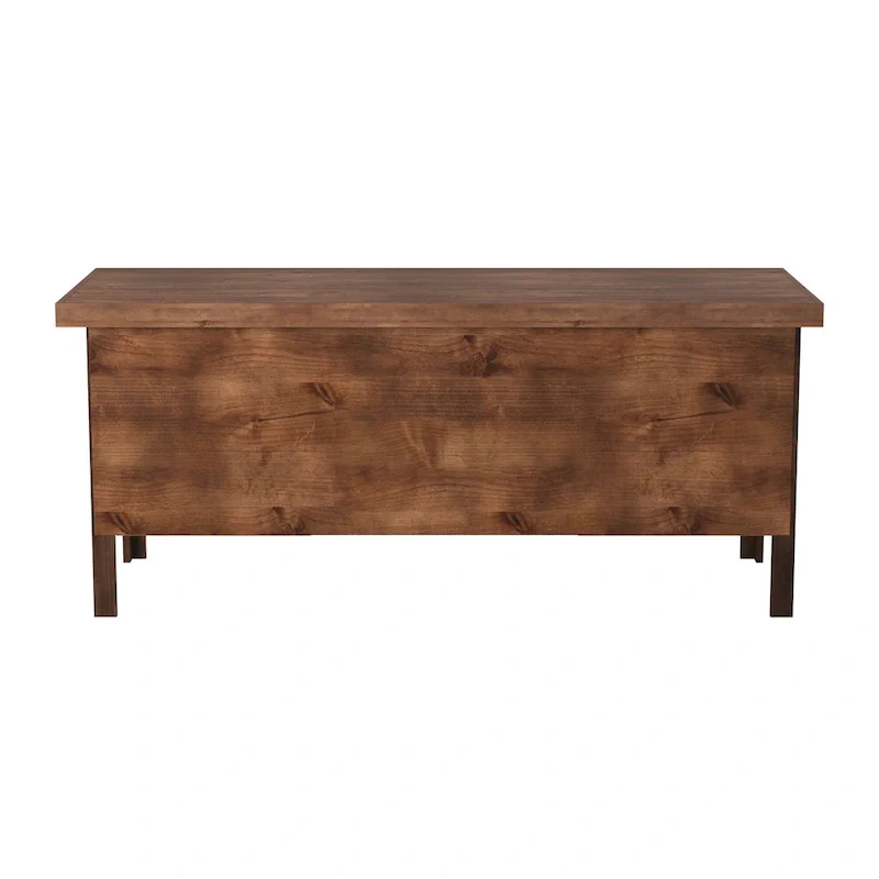 Bridgevine Home Sausalito 71 inch Executive Desk, No Assembly Required, Whiskey Finish