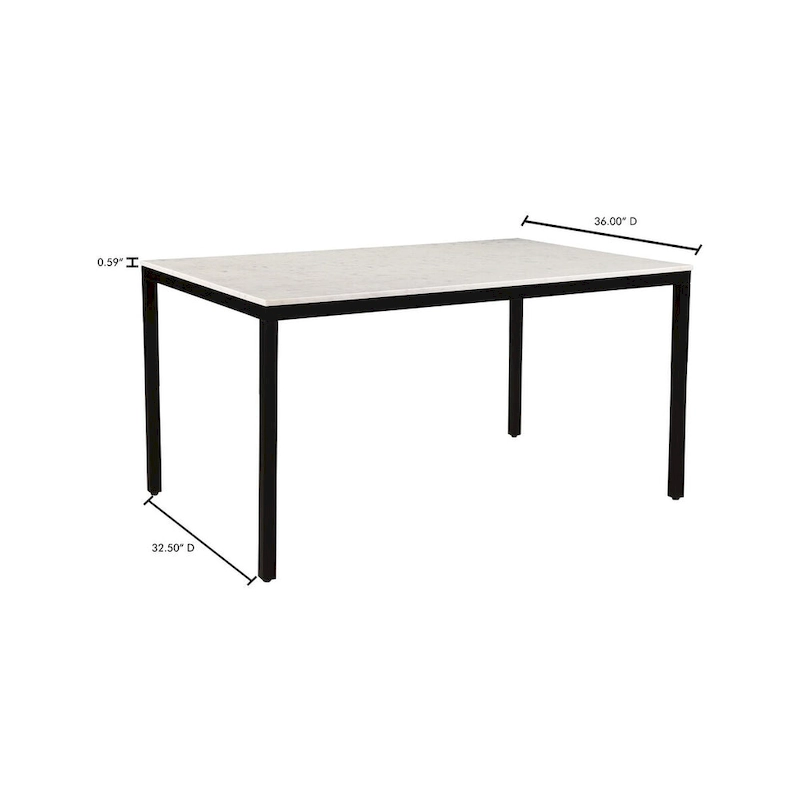 Aurelle Home Pariso Modern White Marble-Top Table - 60 W x 30 H x 36 D