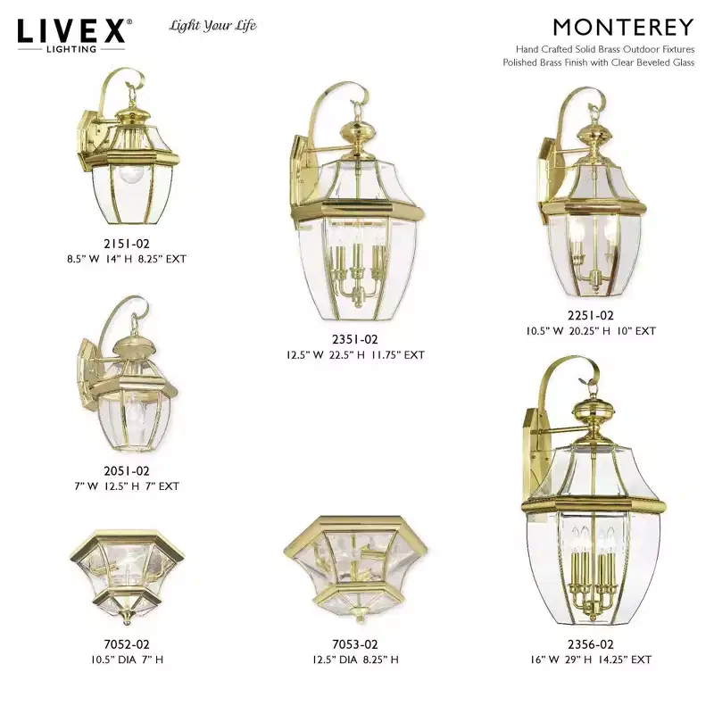 Livex Lighting Monterey 2 - Light Wall Light in Polished Brass