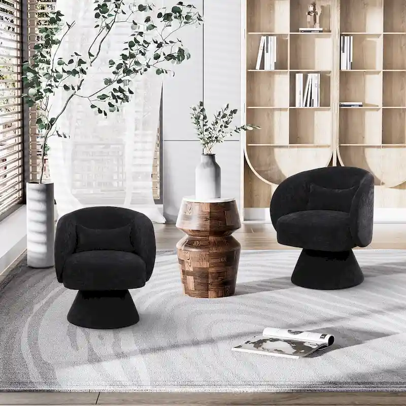 Ouyessir 360 Degree Modern Swivel Cuddle Barrel Sofa Chairs