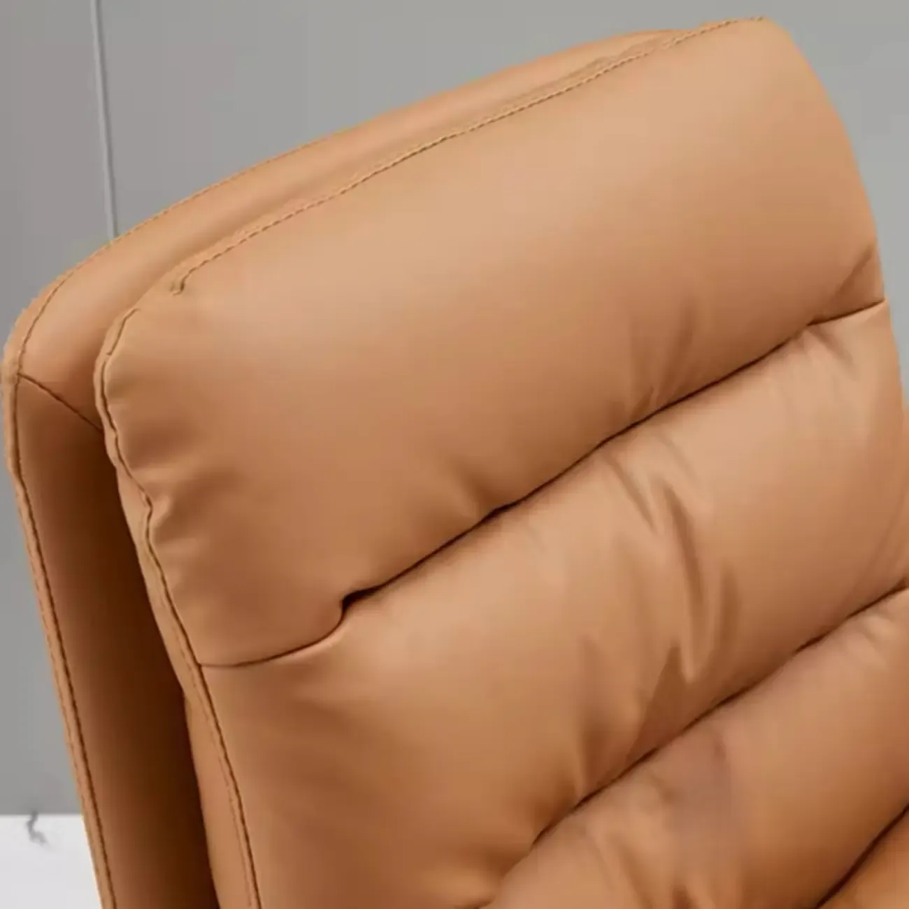 Modern Brown Leather Swivel Office Chair
