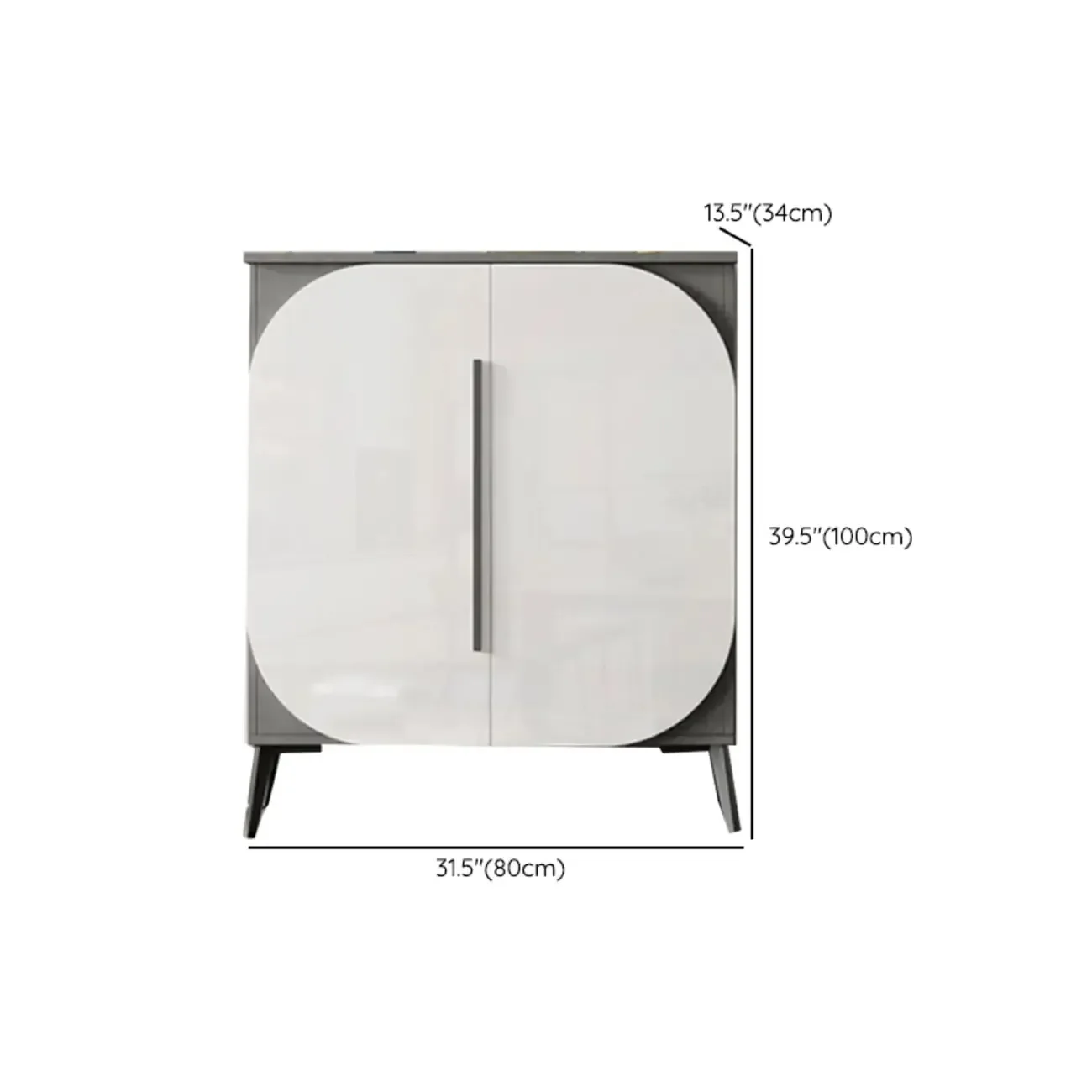 Trendy Gray-White Wooden Shoe Cabinet with Display Top