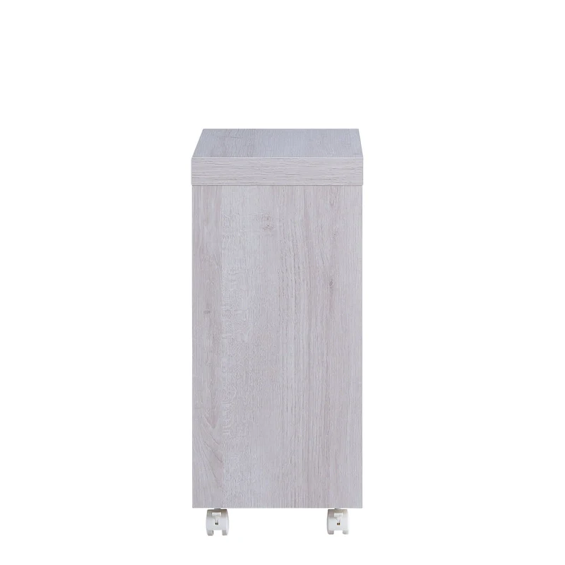 Modern Mobile 18-Inch Side Table with Locking Caster Wheels & Bottom Shelf