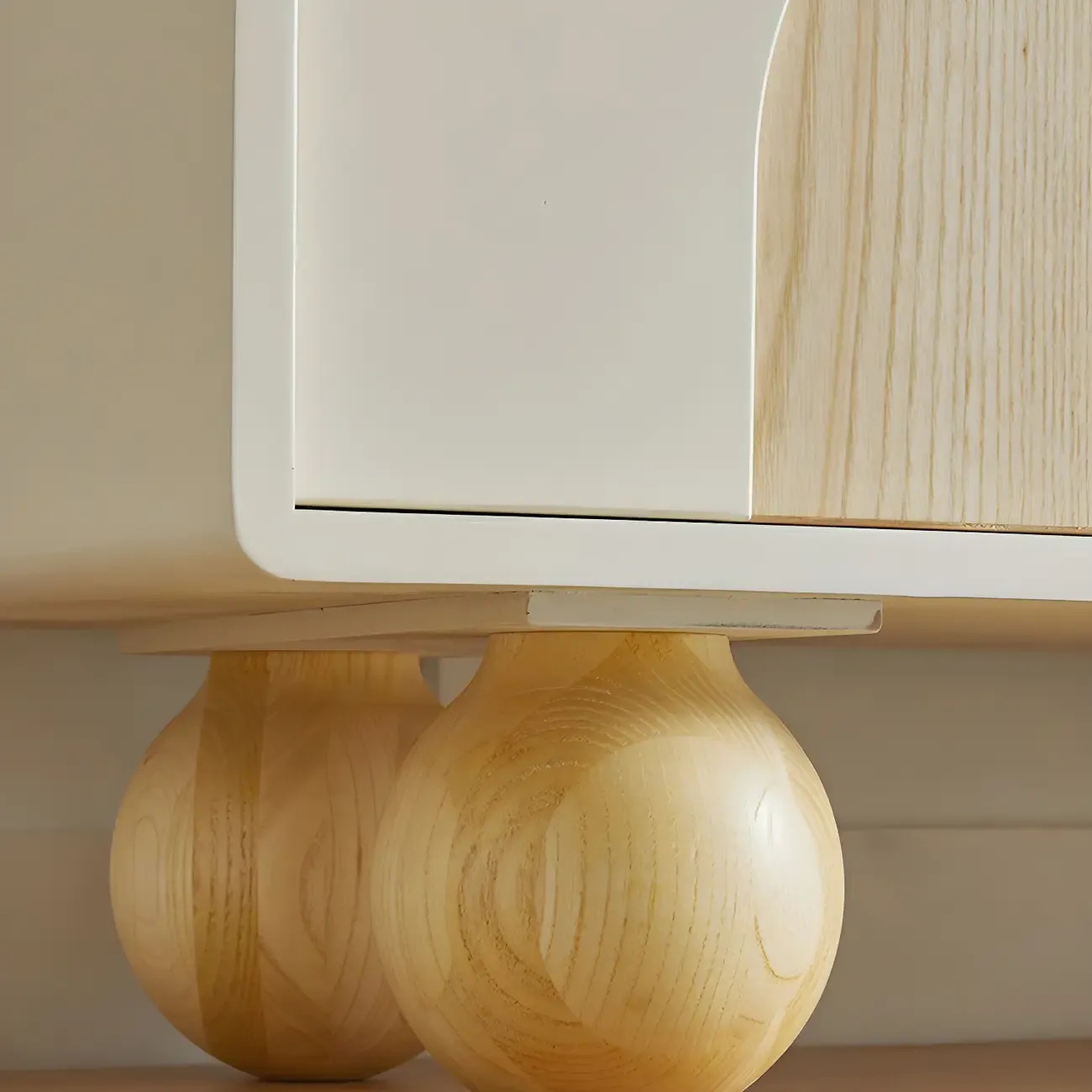 79 White Modern Acrylic Arch Panel Cable Management TV Stand