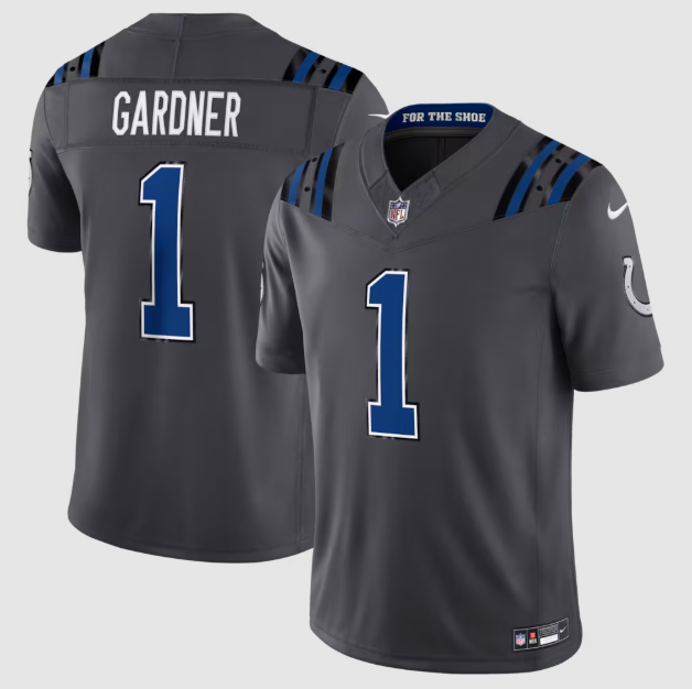 Indianapolis Colts Ahmad Sauce Gardner Anthracite 2026 Rivalries Collection Stitched Limited Jersey