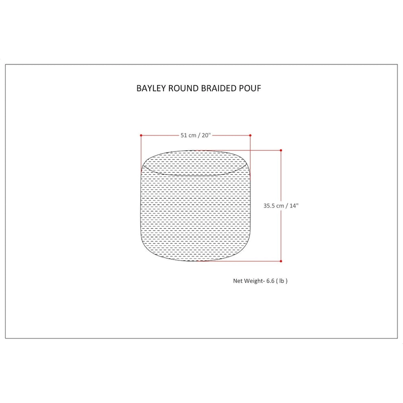 WYNDENHALL Brodie Round Braided Pouf
