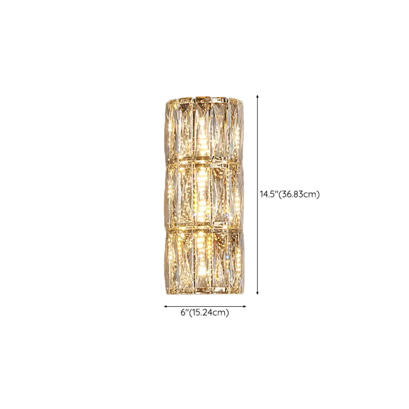 Direct-wired Steel Wall Sconce with Crystal Shade