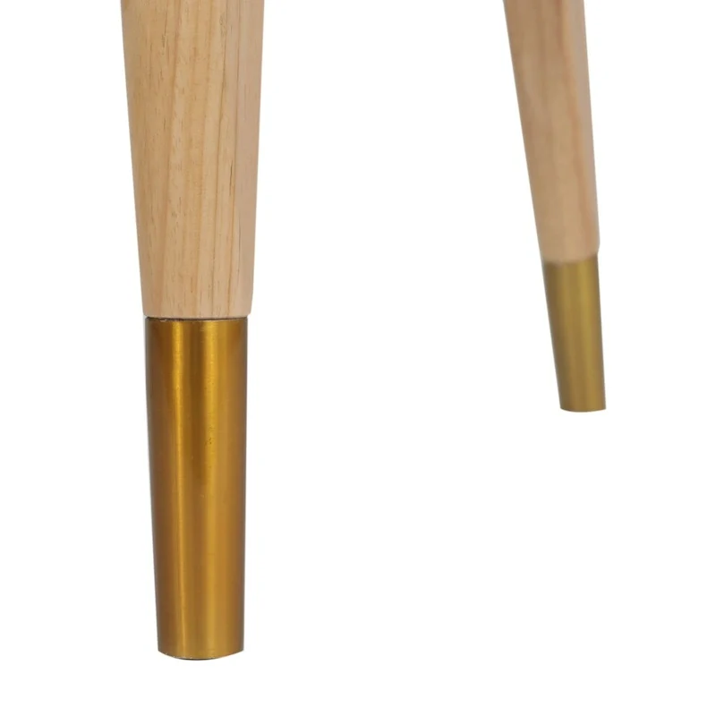 Rattan Dining Chair with Upholstered Seat - Natural/Black