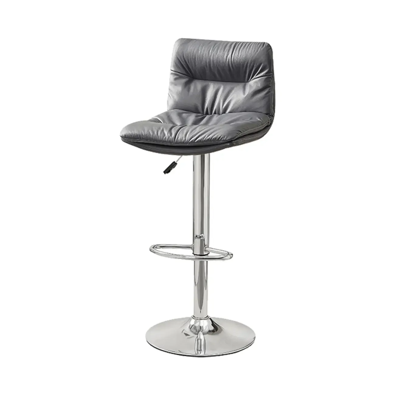 Modern Leather Saddle Swivel Adjustable Bar Stool