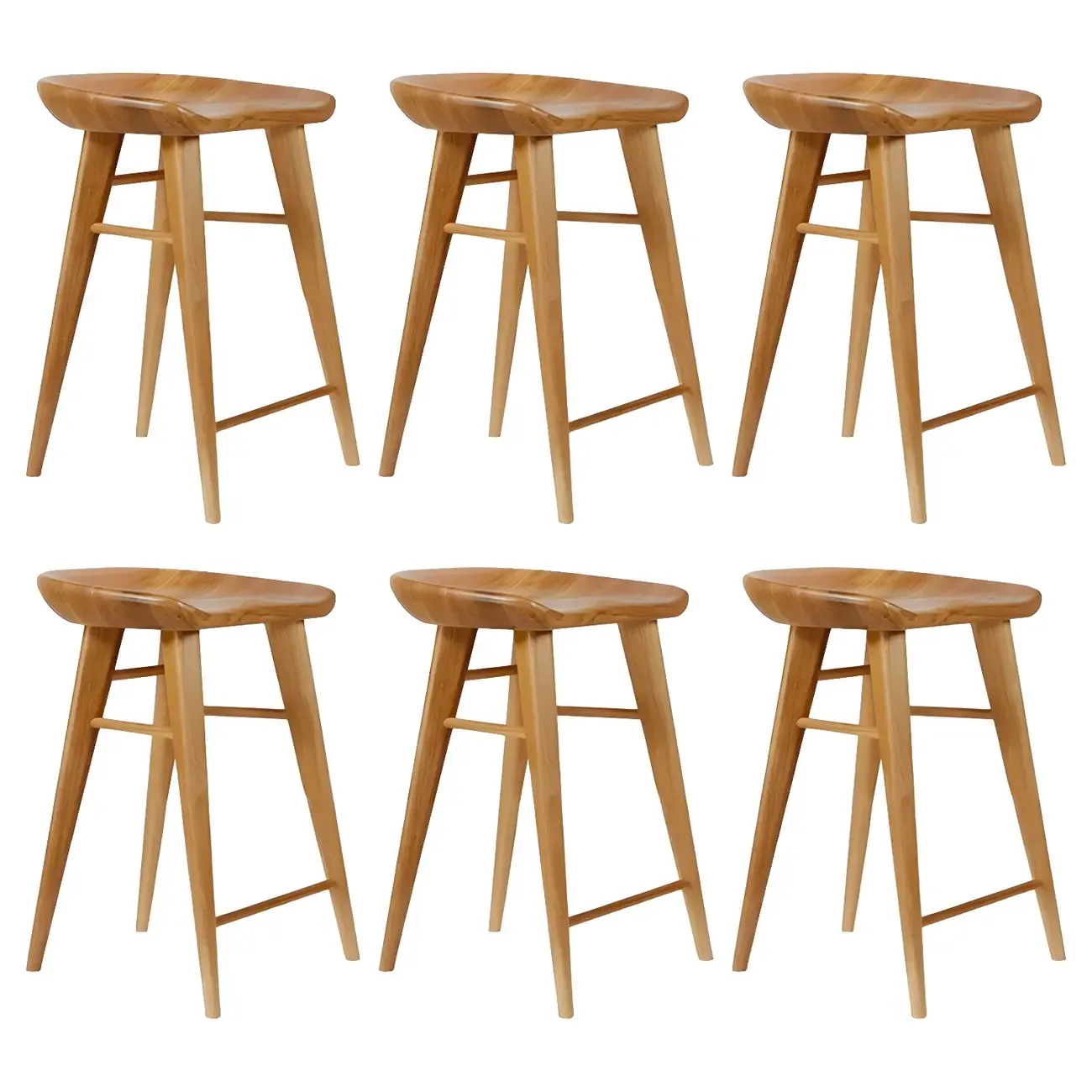Counter Height Modern Wood Backless Bar Stool