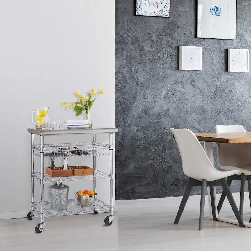 Stainless-Steel Utility Cart NSF, 30 W x 20 D x 36 H - N/A