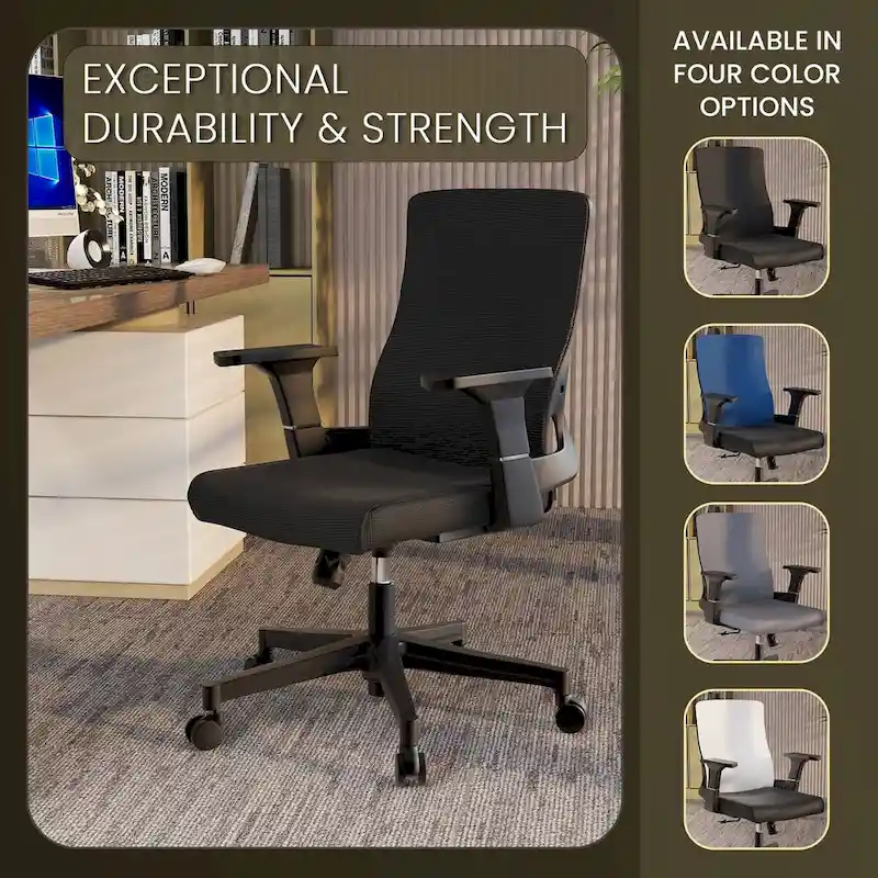 Adjustable Mid-Back Office Chair with 360-Degree Swivel and Tilt Brio Series by LeisureMod
