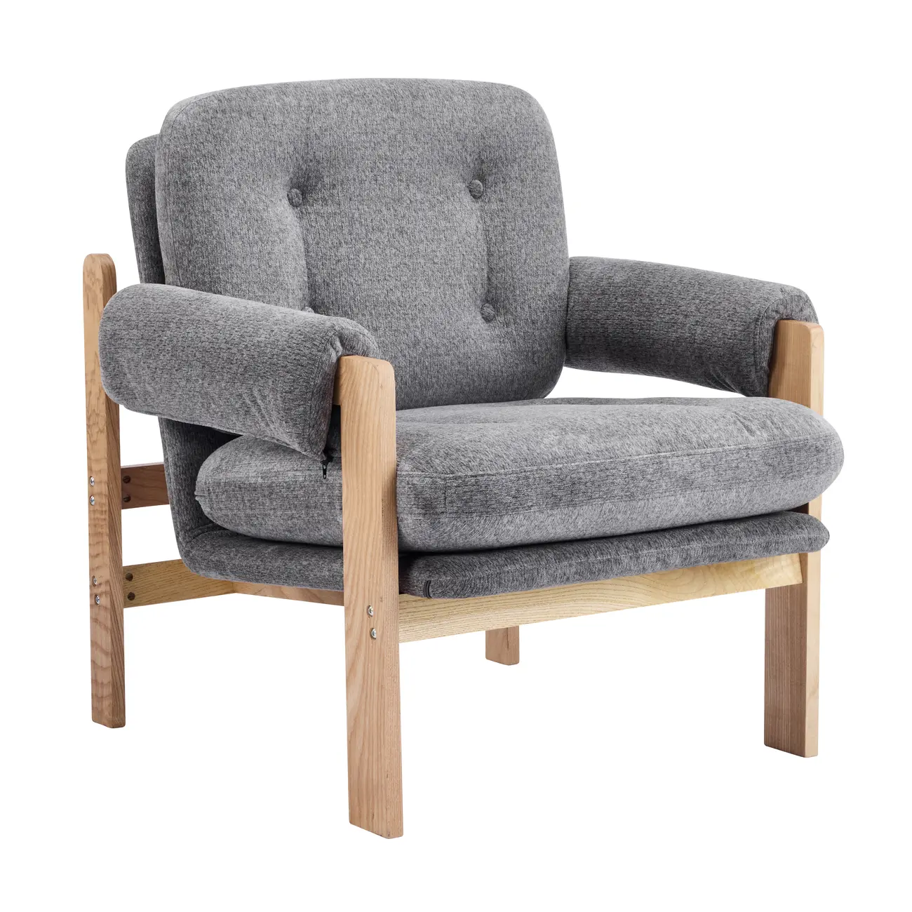 Contemporary Adjustable Gray Chenille Upholstered Accent Chair