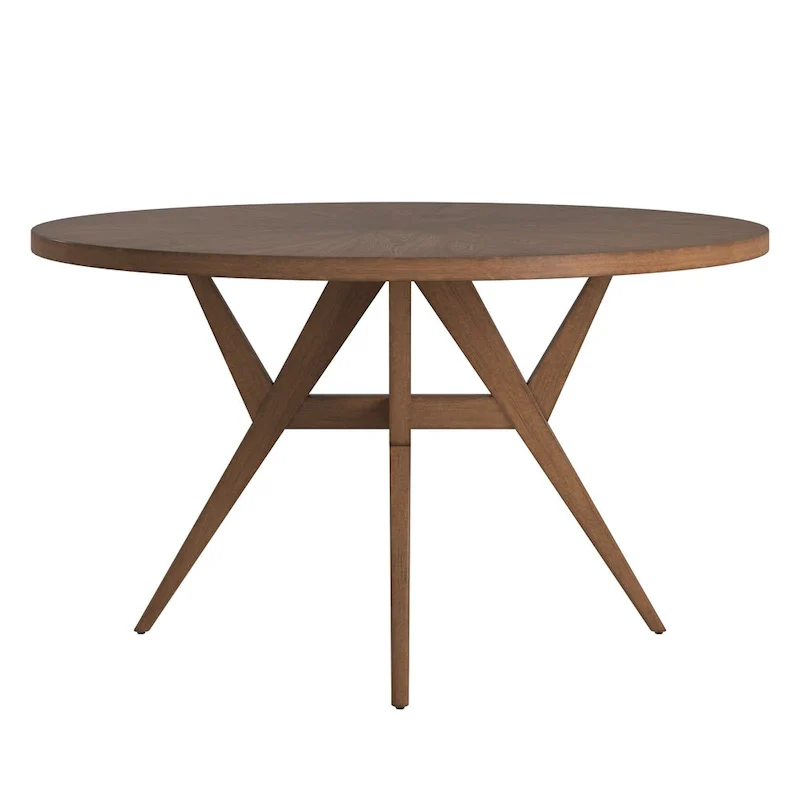 Sheeba Round Mid-Century Modern Walnut Base Dining Table by iNSPIRE Q Modern