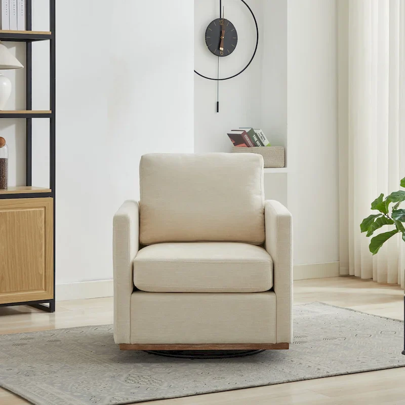 Square Upholstered Swivel Accent Chair