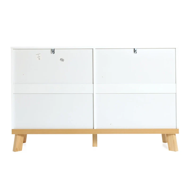 Modern White Wood 6-Drawer Dresser