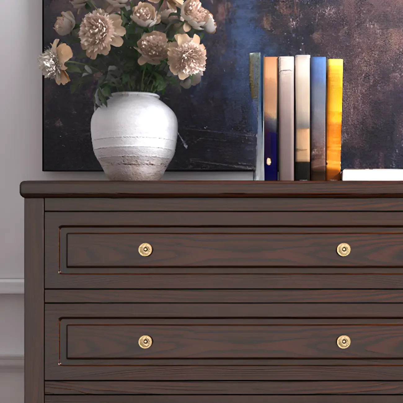 Elegant Ash Wood Freestanding Chest with 5-Drawers