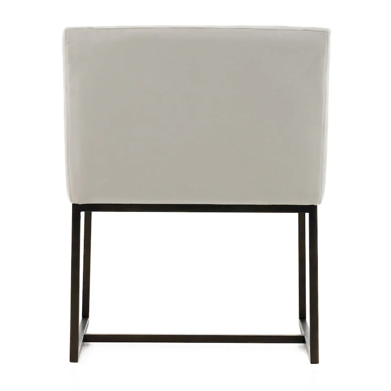 Modrest Elijah Modern Beige & Copper Antique Brass Dining Chair