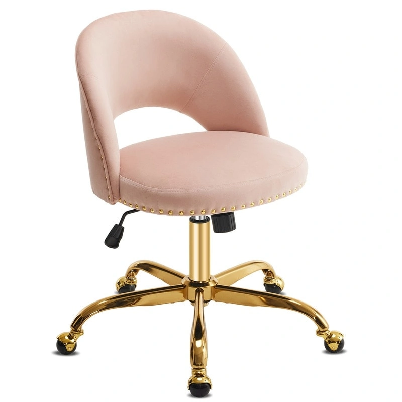 Office Chair Velvet Desk Chair Swivel Armchair Cute Modern Fabric Home Office Desk Chairs with Wheels