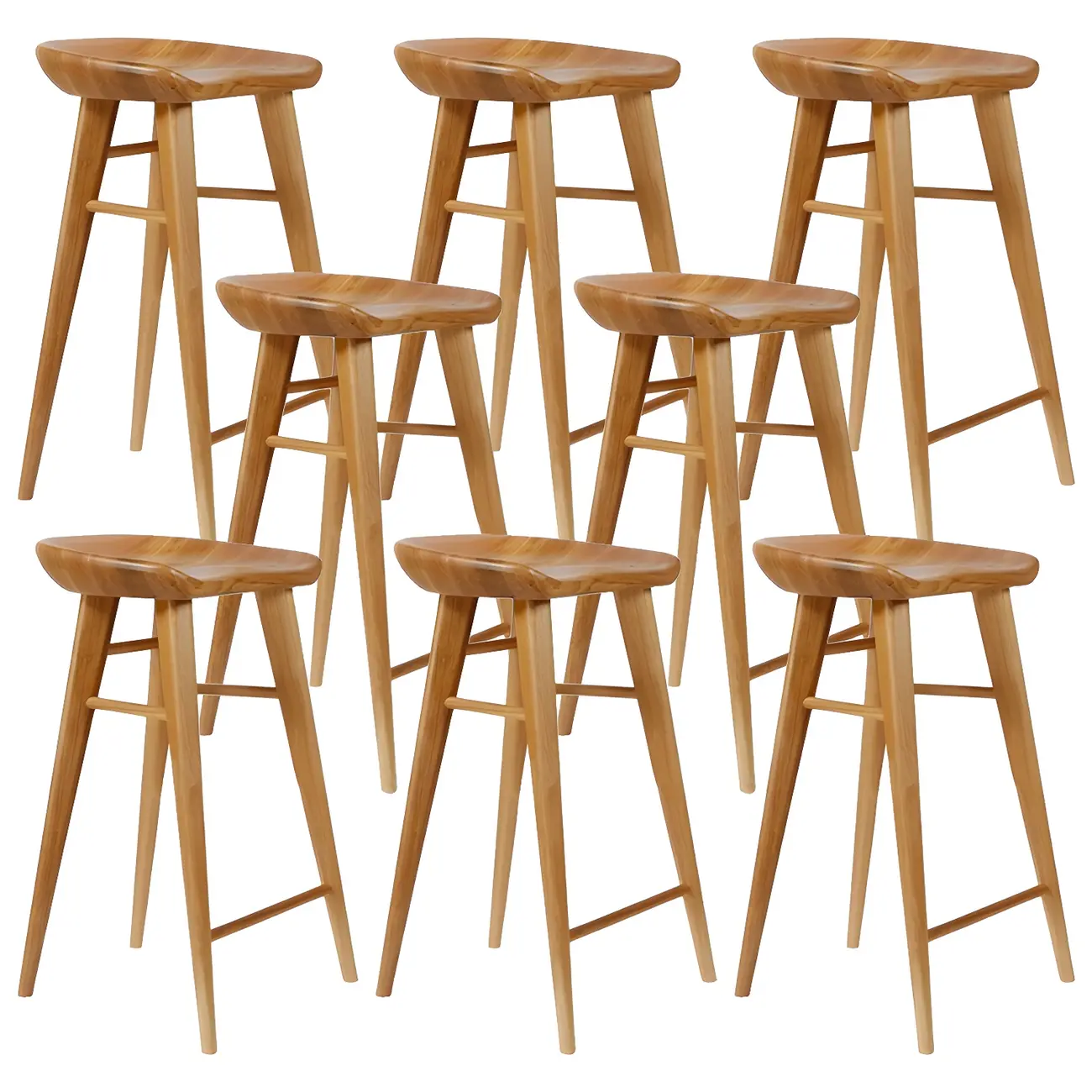 Counter Height Modern Wood Backless Bar Stool