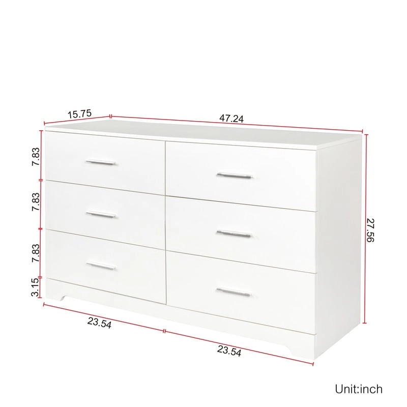 Modern Wood Dresser for Bedroom with Wide Drawers