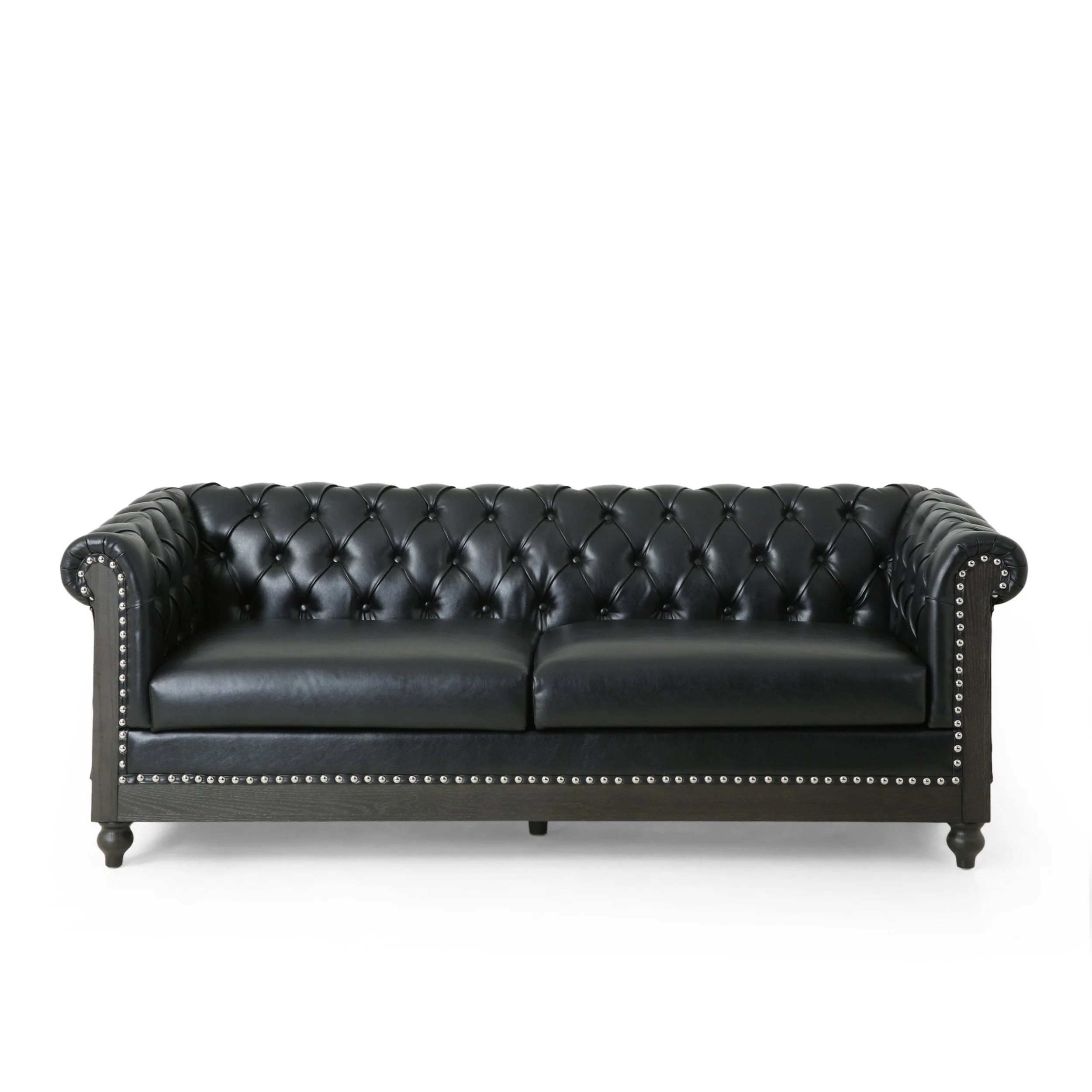 Tufted 3 Seater Sofa with Nailhead Trim - NH535413