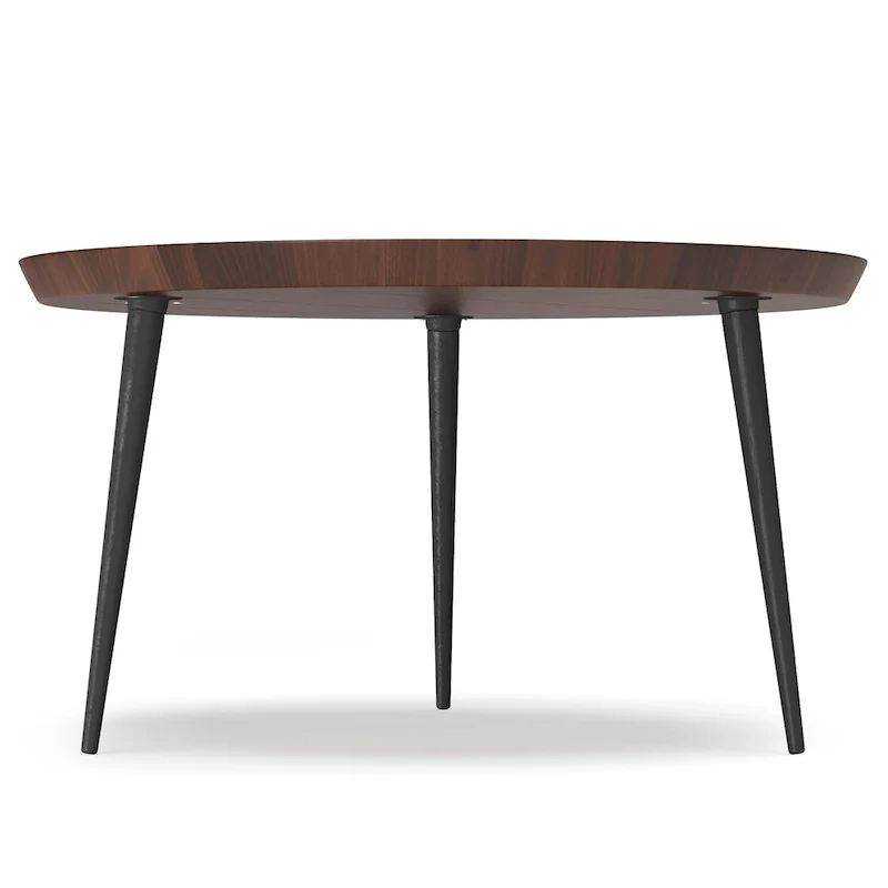 Cognac Round Coffee Table with Metal Legs - 30