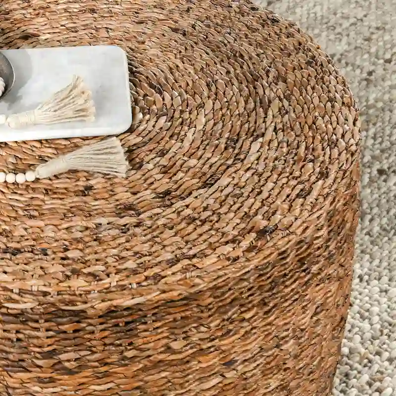 Natural Brown Rattan Round Coffee Table