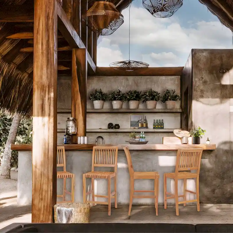 Chic Teak Castle Teak Wood Outdoor/ Indoor Bar Stool Chair