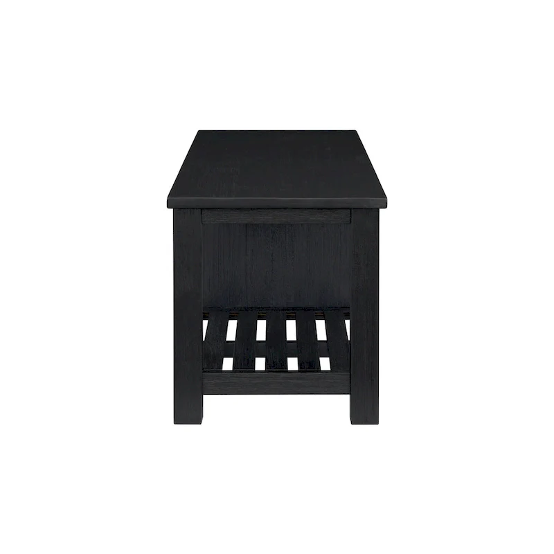 Brown / Drifted Sand / Alto Black Solid Acacia Wood TV Bench, Single