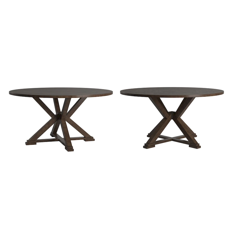 Sylvestra Espresso Convertible Dining Table with Lazy Susan