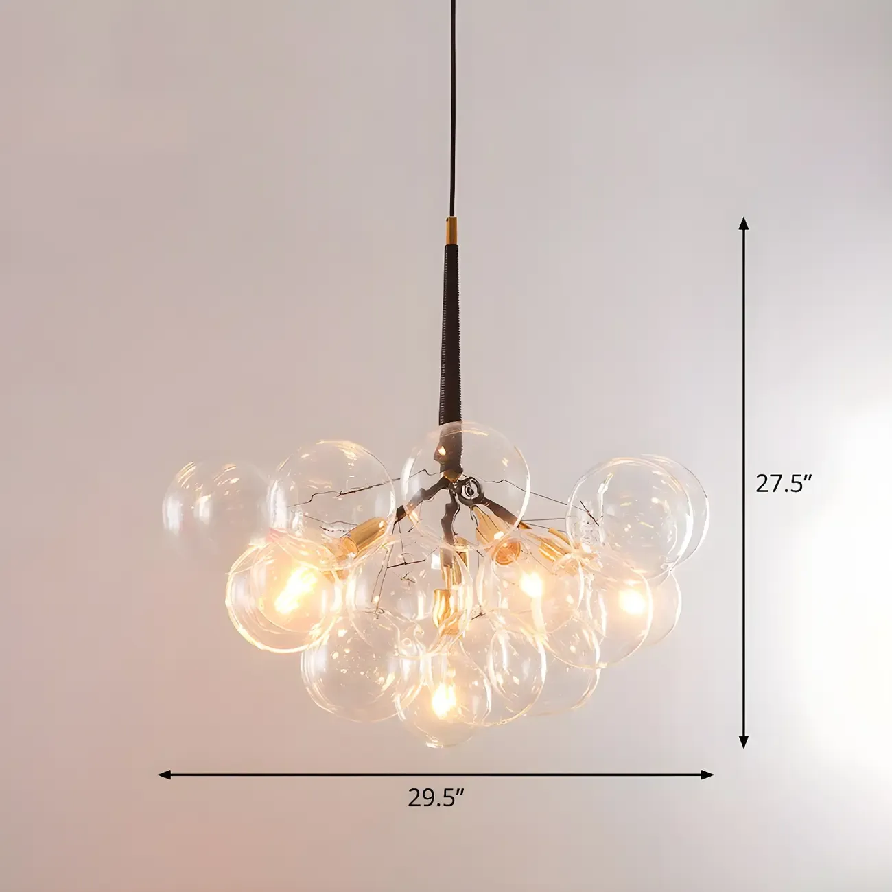 Modern Clear Bubble Glass Sphere Chandelier