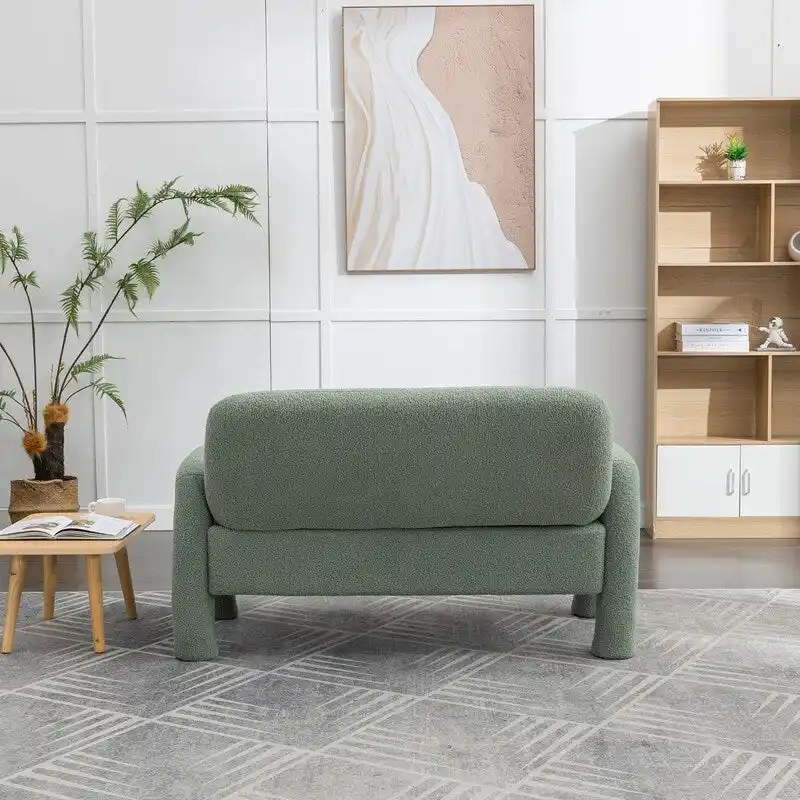 SEYNAR Mid-Century Modern Boucle 51 Solid Wood Curved Sofa