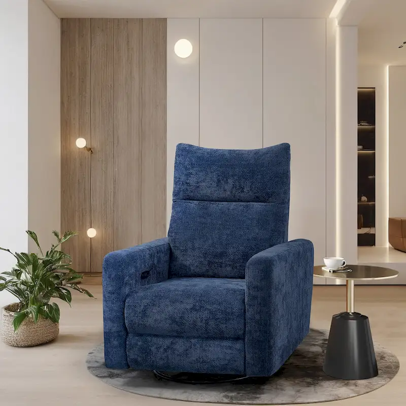 Olmas 33.5 W Power Swivel Glider Recliner with USB Charger