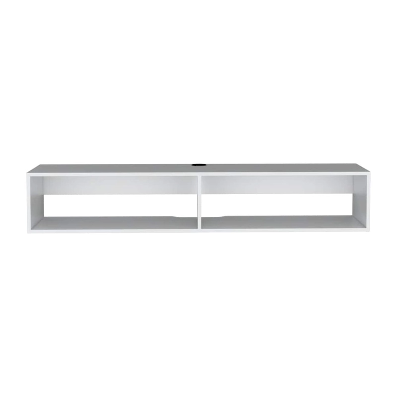 Modern TV Console Wall Mounted 59 Floating Media Stand with Shelves and Cable Management - 10.4H x 59.1W x 12.6D