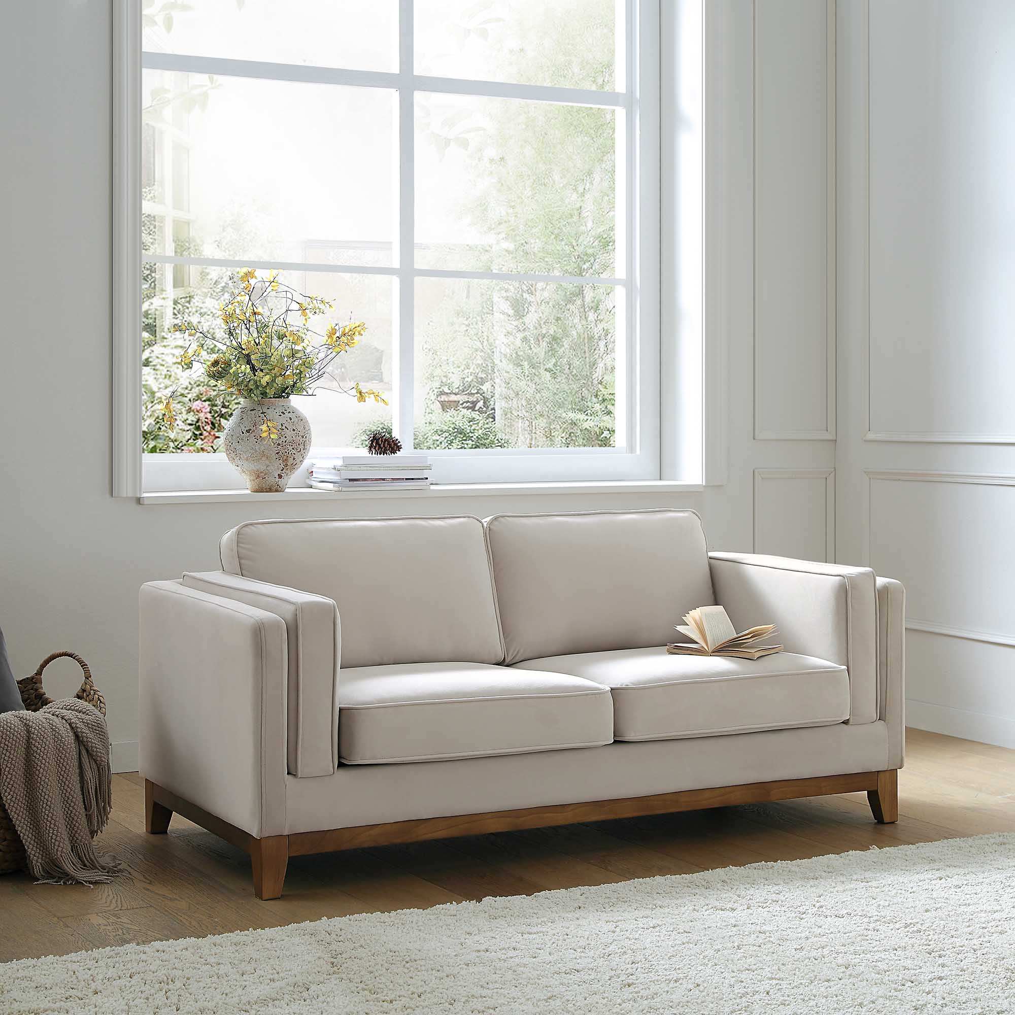 Champagne Velvet Sofa, 2-Seater
