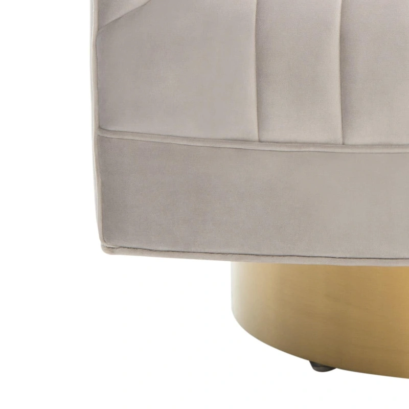 SAFAVIEH Couture Matejka Swivel Channel Tufted Barrel Chair - 28 W x 31 L x 30 H - 28Wx31Dx30H
